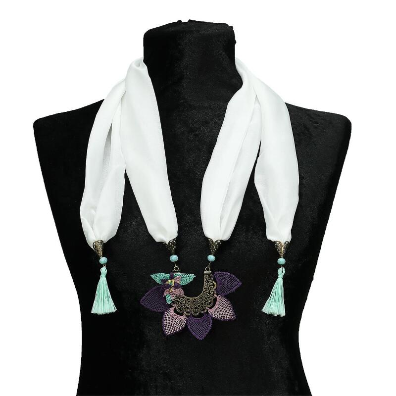 e38 EL İŞÇİLİĞİ İĞNE OYASI FULAR 190 cm-6391 - 1