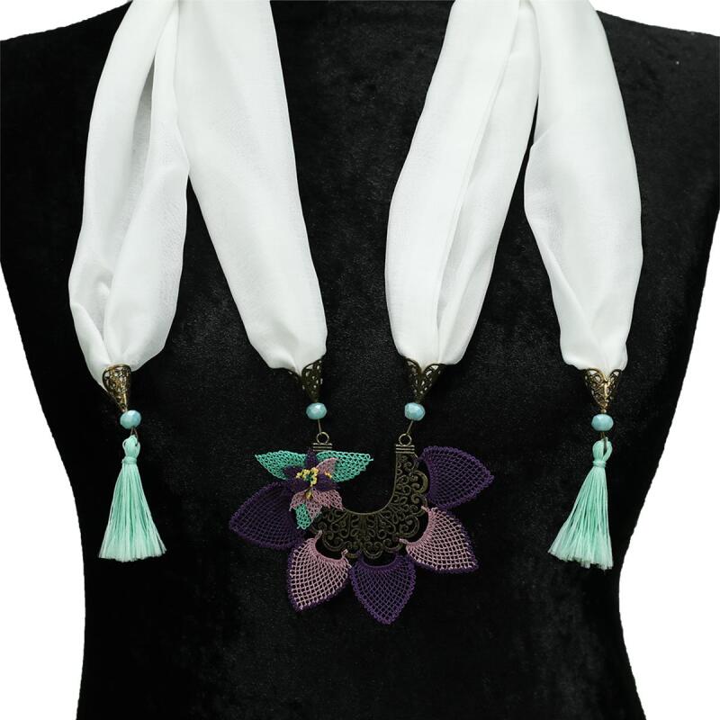 e38 EL İŞÇİLİĞİ İĞNE OYASI FULAR 190 cm-6391 - 3