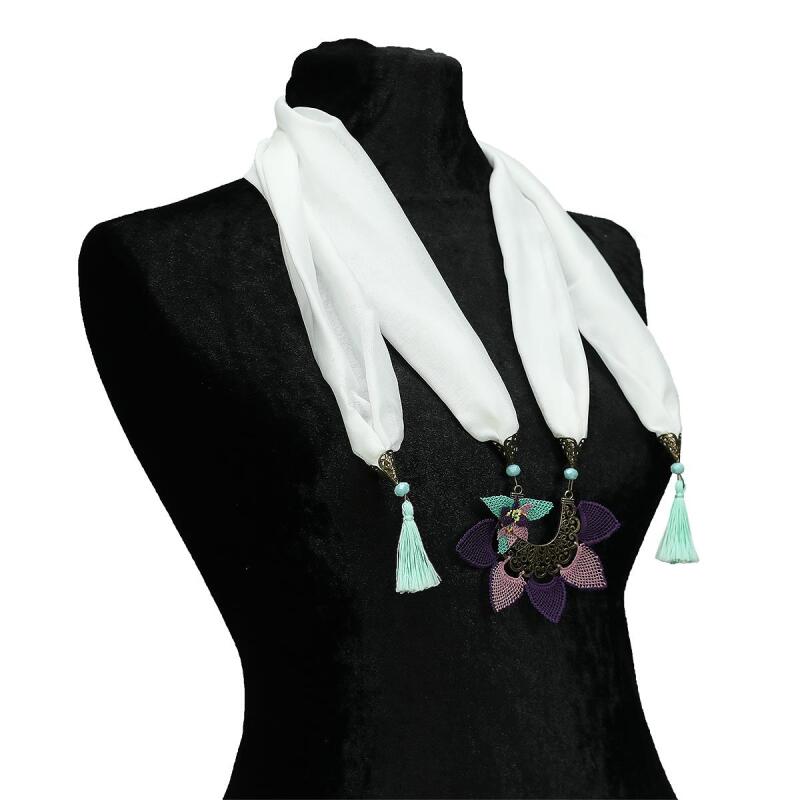 e38 EL İŞÇİLİĞİ İĞNE OYASI FULAR 190 cm-6391 - 2