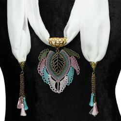 e38 EL İŞÇİLİĞİ İĞNE OYASI FULAR 190 cm-6393 - 3