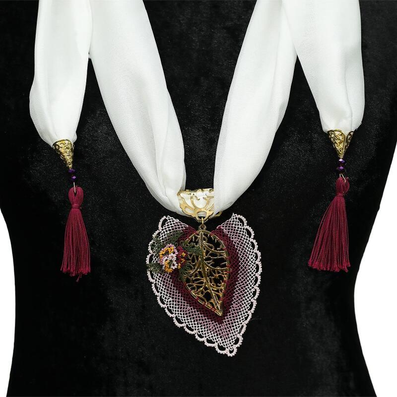 e38 EL İŞÇİLİĞİ İĞNE OYASI FULAR 190 cm-6394 - 3