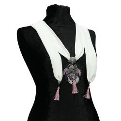 e38 EL İŞÇİLİĞİ İĞNE OYASI FULAR 190 cm-6395 - 2