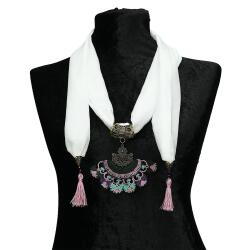 e38 EL İŞÇİLİĞİ İĞNE OYASI FULAR 190 cm-6396 - e38