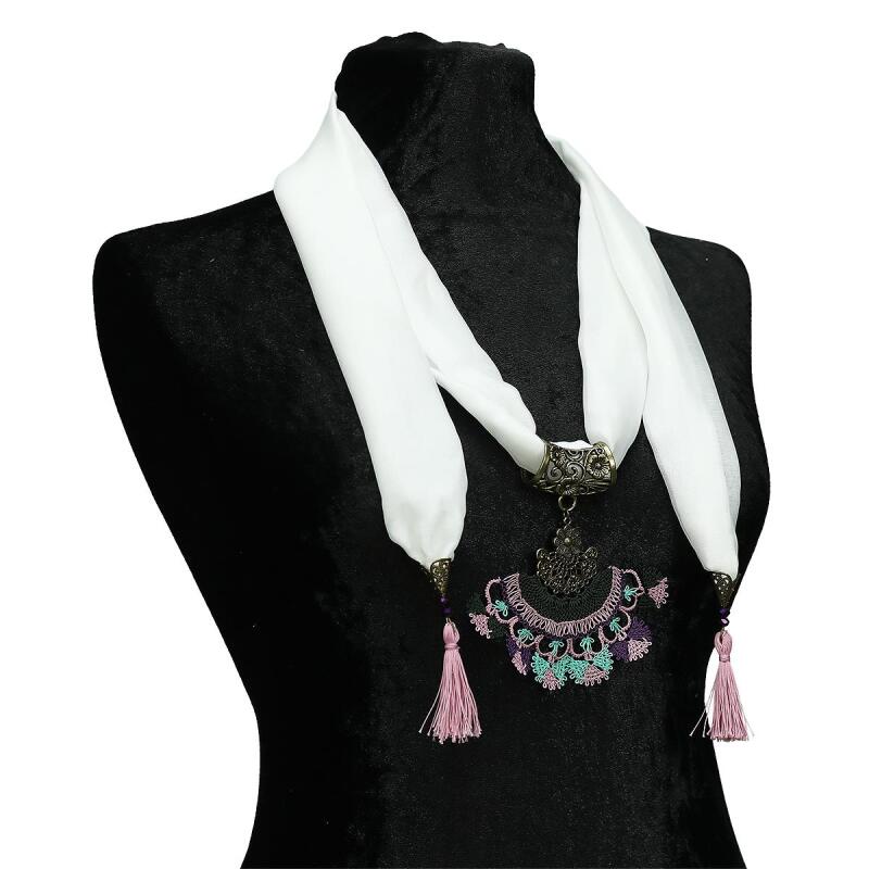 e38 EL İŞÇİLİĞİ İĞNE OYASI FULAR 190 cm-6396 - 2