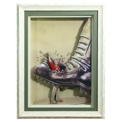 e38 EL İŞÇİLİĞİ KAĞIT RÖLYEF TABLO 65x86 CM - 6340 - e38