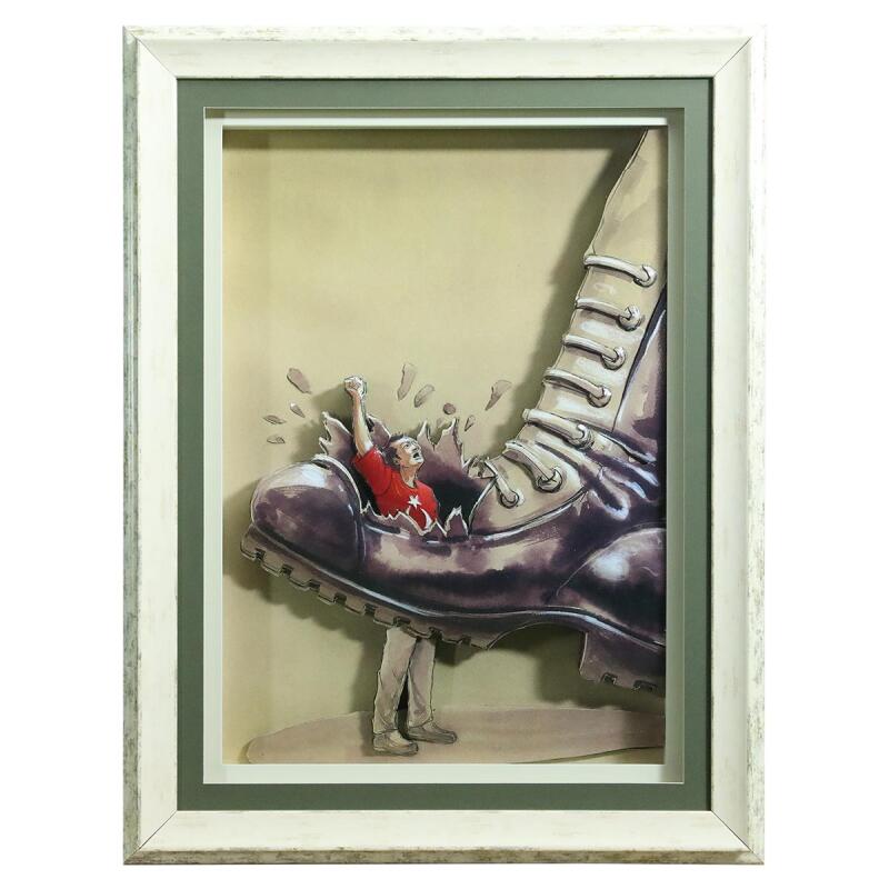 e38 EL İŞÇİLİĞİ KAĞIT RÖLYEF TABLO 65x86 CM - 6340 - 1