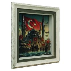 e38 EL İŞÇİLİĞİ KAĞIT RÖLYEF TABLO 66x66 CM - 6332 - 2