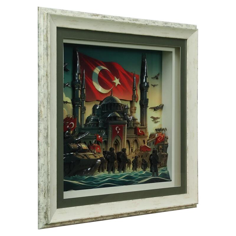 e38 EL İŞÇİLİĞİ KAĞIT RÖLYEF TABLO 66x66 CM - 6332 - 2