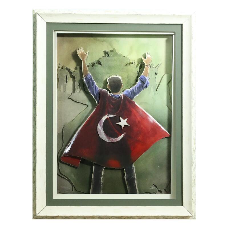 e38 EL İŞÇİLİĞİ KAĞIT RÖLYEF TABLO 66x86 CM - 6345 - 1
