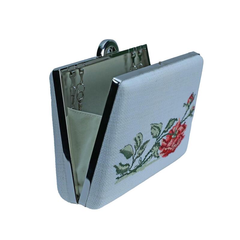 e38 EL İŞÇİLİĞİ KANEVİÇE İŞİ PÖRTFÖY ÇANTA 19*14*5 cm - 6491 - 3