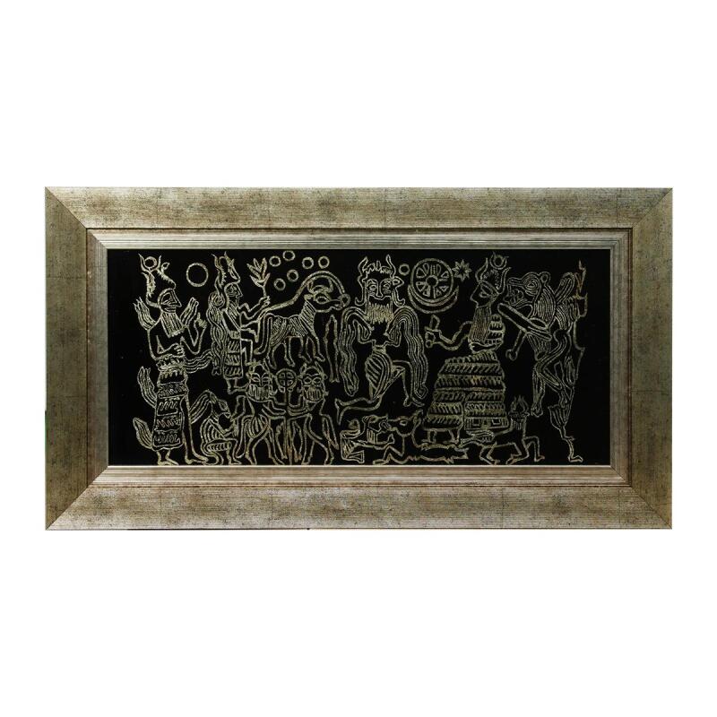 e38 EL İŞÇİLİĞİ ANADOLU MÜHÜRLERİ CAM BOYAMA TABLO 71*38 CM -6437 - 1