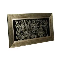 e38 EL İŞÇİLİĞİ ANADOLU MÜHÜRLERİ CAM BOYAMA TABLO 71*38 CM -6437 - 2