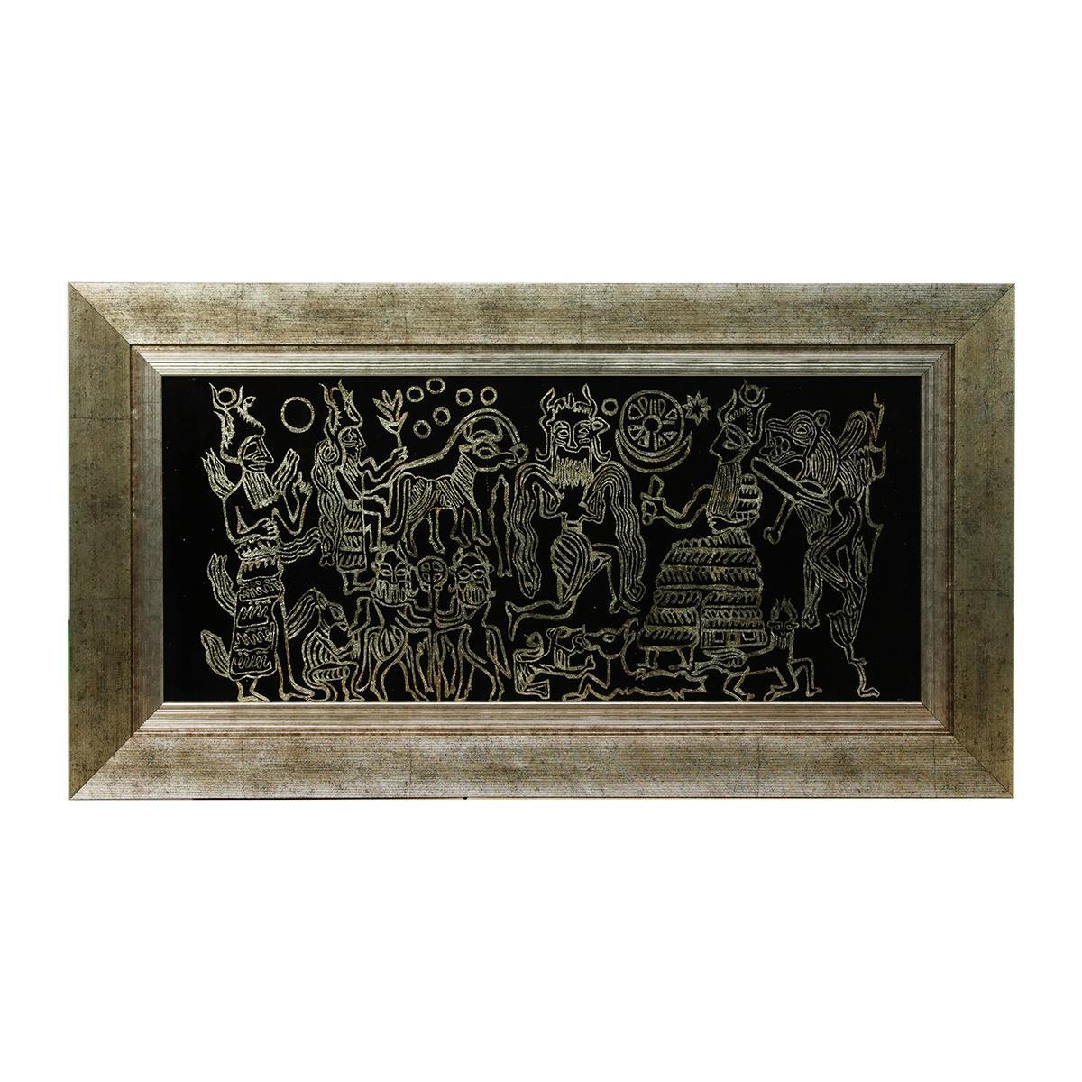 e38 EL İŞÇİLİĞİ ANADOLU MÜHÜRLERİ CAM BOYAMA TABLO 71*38 CM -6437
