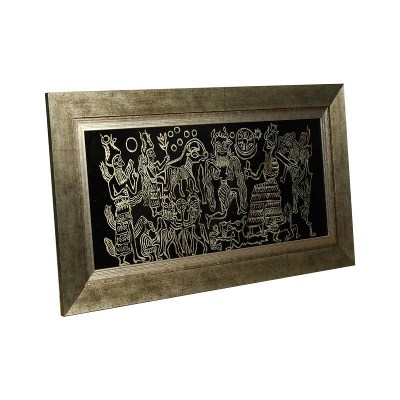 e38 EL İŞÇİLİĞİ ANADOLU MÜHÜRLERİ CAM BOYAMA TABLO 71*38 CM -6437 - 2