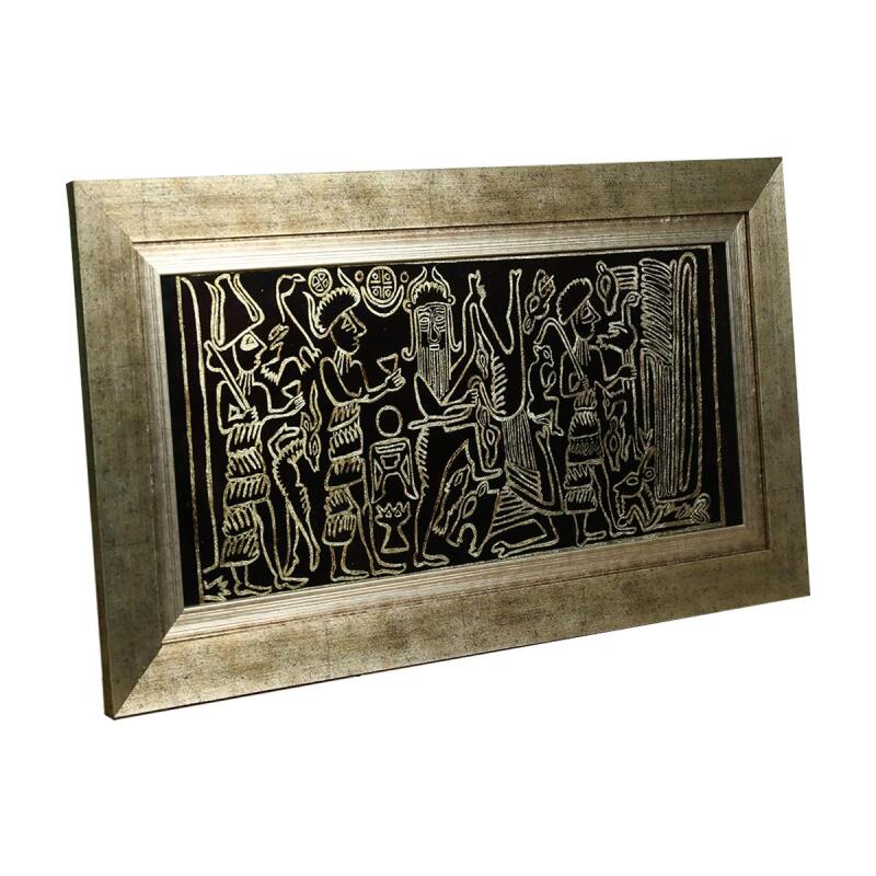 e38 EL İŞÇİLİĞİ ANADOLU MÜHÜRLERİ CAM BOYAMA TABLO 71*38 CM -6438 - 2