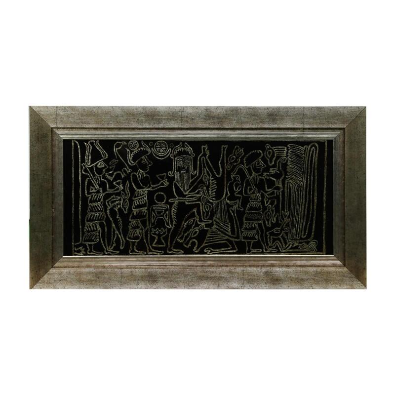 e38 EL İŞÇİLİĞİ ANADOLU MÜHÜRLERİ CAM BOYAMA TABLO 71*38 CM -6438 - 1