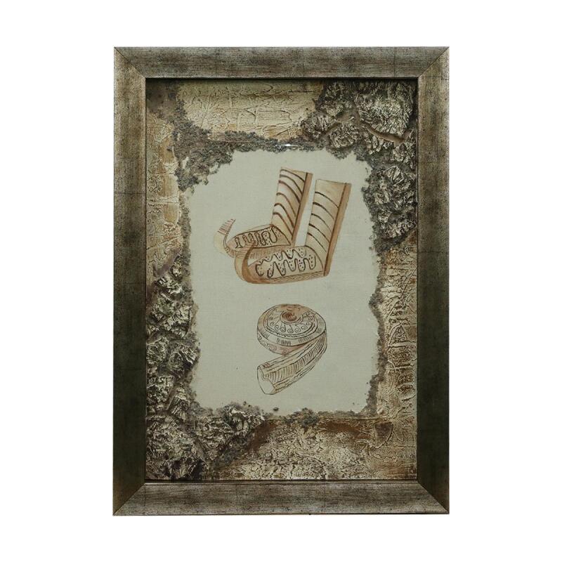 e38 EL İŞÇİLİĞİ ÇARIK RİTON KUMAŞ BOYAMA TABLO 70*50 CM -6435 - 1