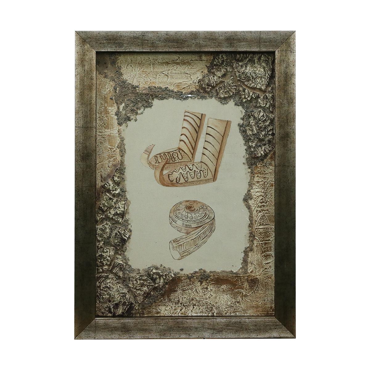 e38 EL İŞÇİLİĞİ  ÇARIK RİTON KUMAŞ BOYAMA TABLO 70*50 CM -6435