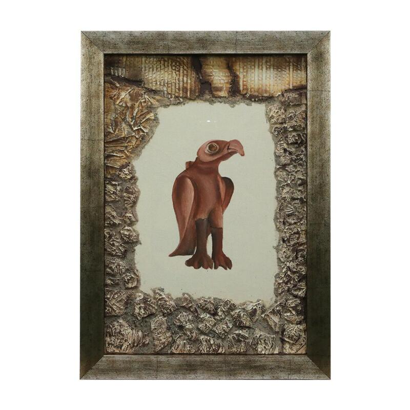 e38 EL İŞÇİLİĞİ KARTAL RİTONU KUMAŞ BOYAMA TABLO 70*50 CM -6432 - 1