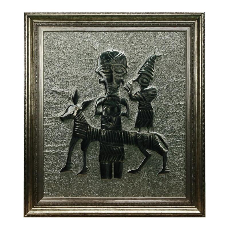 e38 EL İŞÇİLİĞİ KURŞUN FİGÜRİN KALIBI ALÜMİNYUM KABARTMA TABLO 86*76 CM -6441 - 1