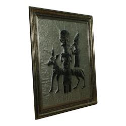 e38 EL İŞÇİLİĞİ KURŞUN FİGÜRİN KALIBI ALÜMİNYUM KABARTMA TABLO 86*76 CM -6441 - 2