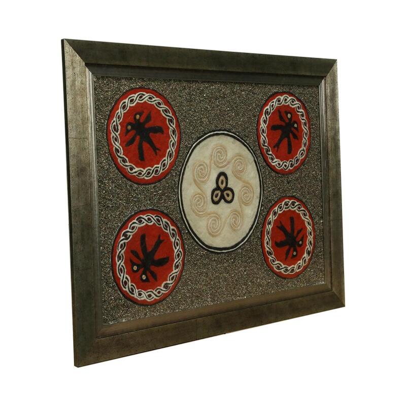 e38 EL İŞÇİLİĞİ MÜHÜRLER DÖVME KEÇE TABLO 83*64 CM -6436 - 2