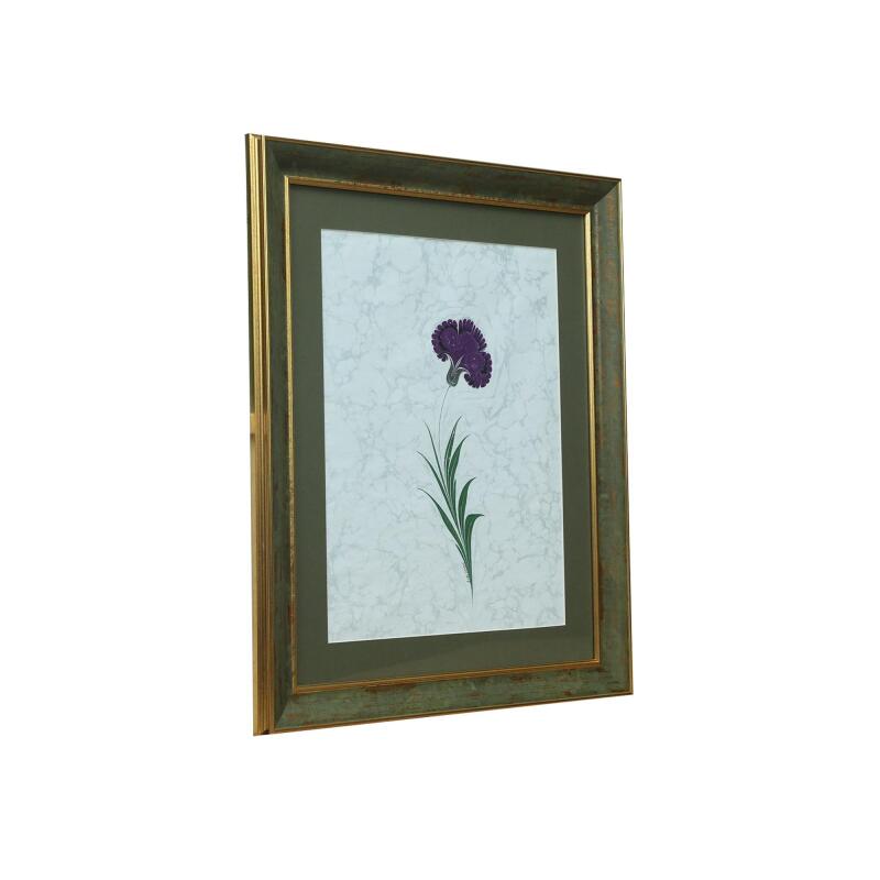 e38 EL İŞÇİLİĞİ KARANFİL EBRU TABLO 50x43 cm - 6229 - 2
