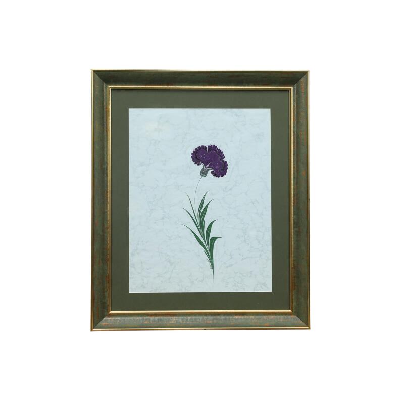 e38 EL İŞÇİLİĞİ KARANFİL EBRU TABLO 50x43 cm - 6229 - 1