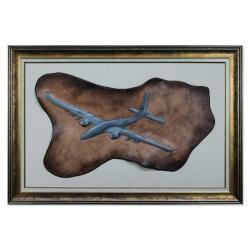 e38 EL İŞÇİLİĞİ KUMAŞ BOYAMA TABLO AKINCI İHA 92x62 cm - 6002 - e38