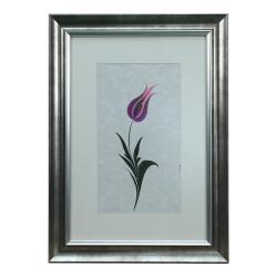 e38 EL İŞÇİLİĞİ LALE EBRU TABLO 50*36 CM-6454 - e38