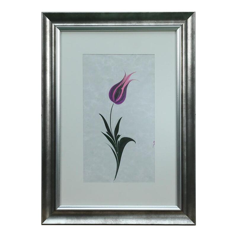 e38 EL İŞÇİLİĞİ LALE EBRU TABLO 50*36 CM-6454 - 1