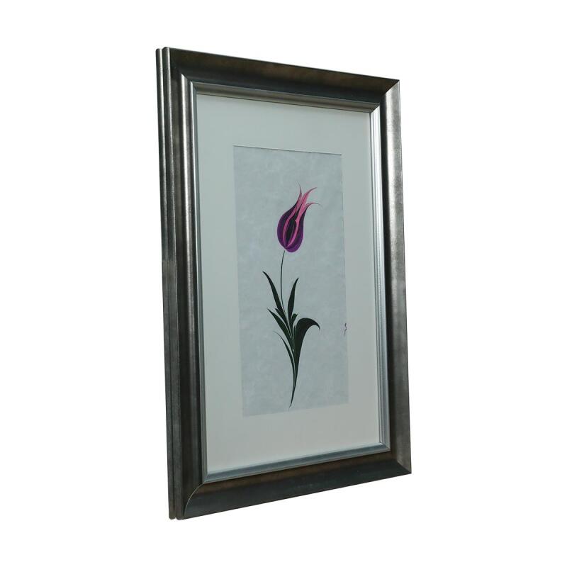 e38 EL İŞÇİLİĞİ LALE EBRU TABLO 50*36 CM-6454 - 2