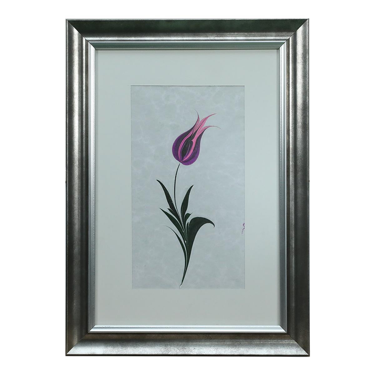 e38 EL İŞÇİLİĞİ LALE EBRU TABLO 50*36 CM-6454