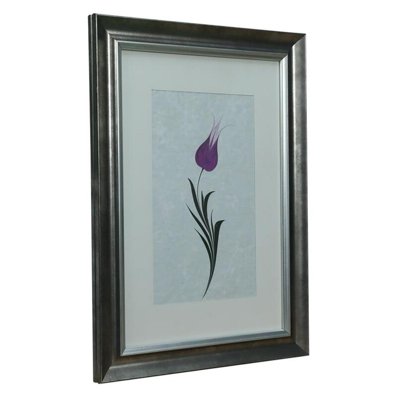 e38 EL İŞÇİLİĞİ LALE EBRU TABLO 50*36 CM-6455 - 2
