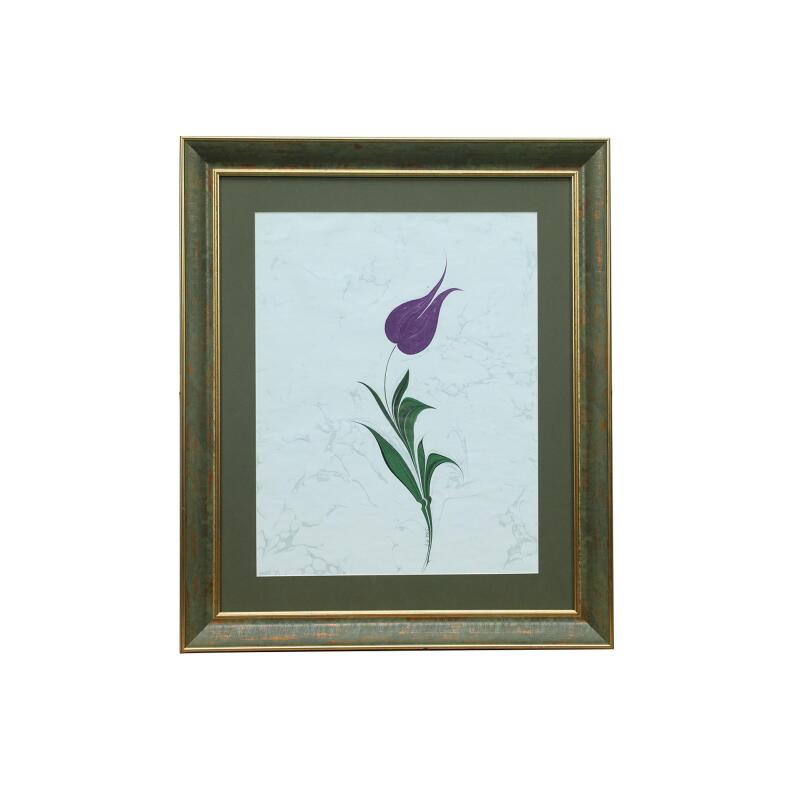 e38 EL İŞÇİLİĞİ LALE EBRU TABLO 50x43 cm - 6230 - 1