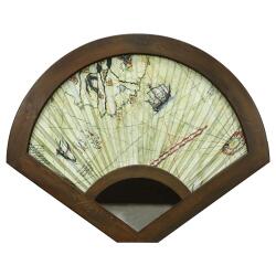 e38 EL İŞÇİLİĞİ MİNYATÜR PİRİ REİS AYNALI YELPAZE TABLO 80*100 CM - 6289 - 1
