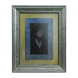 e38 EL İŞÇİLİĞİ PEMBE DESENLİ LALE EBRU TABLO 38*31 CM-6461 - e38