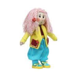 e38 EL İŞÇİLİĞİ PEMBE SAÇLI KIZ DEKOR BEBEK 32 CM - 6235 - 2