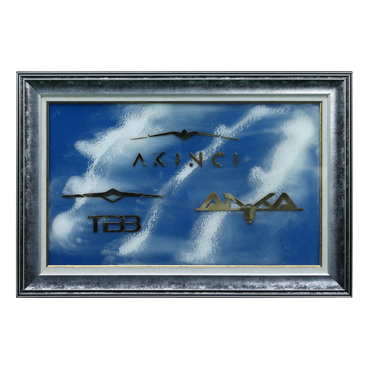 e38 EL İŞÇİLİĞİ PİRİNÇ TABLO ANKA, AKINCI, BAYRAKTAR TB3 70x50 cm - 5993