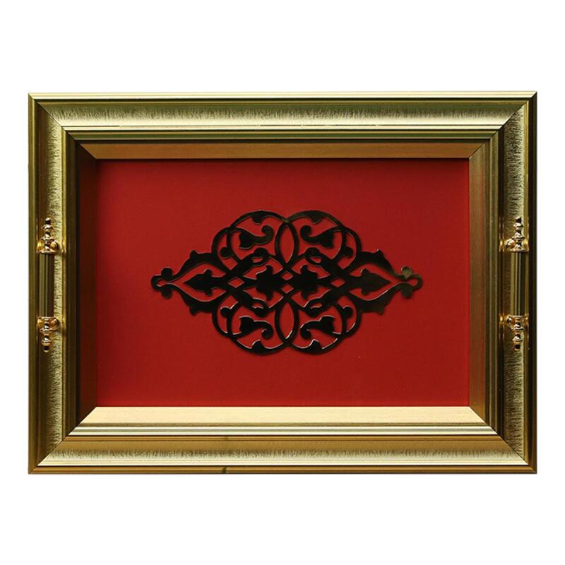 e38 EL İŞÇİLİĞİ PİRİNÇ TEPSİ 42*32 CM - 6445 - 1