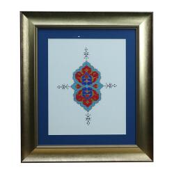e38 EL İŞÇİLİĞİ RUMİ MOTİFLİ TEZHİP TABLO - 44*51 CM - 6539 - e38