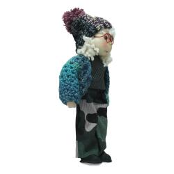 e38 EL İŞÇİLİĞİ ŞAPKALI KIZ DEKOR BEBEK 32 CM - 6237 - 2