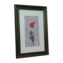 e38 EL İŞÇİLİĞİ SARI LALE EBRU TABLO 46*33 CM-6458 - 2