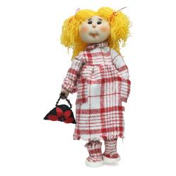 e38 EL İŞÇİLİĞİ SARI SAÇLI KIZ DEKOR BEBEK 32 CM - 6234 - e38