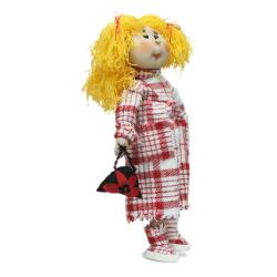 e38 EL İŞÇİLİĞİ SARI SAÇLI KIZ DEKOR BEBEK 32 CM - 6234 - 2