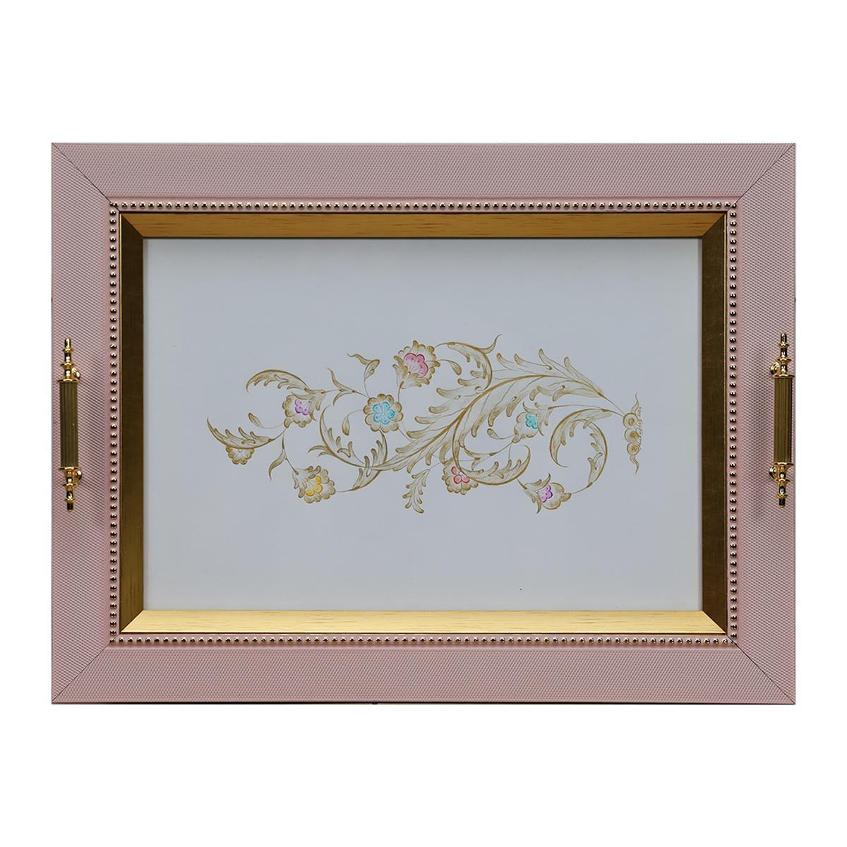 e38 EL İŞÇİLİĞİ SAZYOLU SULUBOYA TEPSİ 35x48  cm - 6222