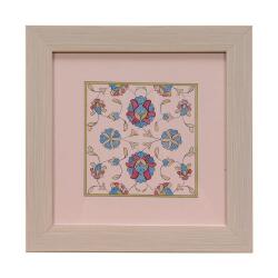 e38 EL İŞÇİLİĞİ ŞİKAF RENKLİ HALKAR TEZHİP TABLO 25 x 25 cm - 6036 - e38