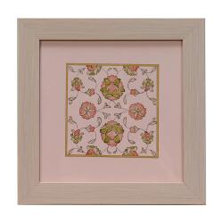 e38 EL İŞÇİLİĞİ ŞİKAF RENKLİ HALKAR TEZHİP TABLO 25 x 25 cm - 6037 - e38