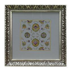 e38 EL İŞÇİLİĞİ ŞİKAF RENKLİ HALKAR TEZHİP TABLO 25 x 25 cm - 6041 - e38