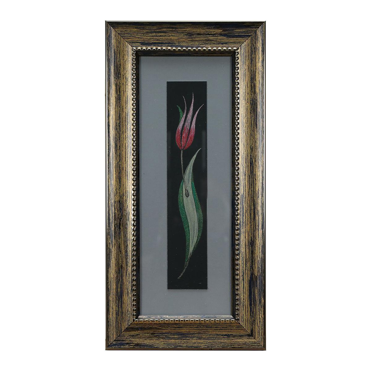 e38 EL İŞÇİLİĞİ SULU BOYA ÇİÇEK TABLO 33 x 16 cm - 6045